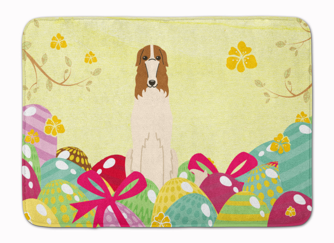 Easter Eggs Borzoi Memory Foam Kitchen Mat Machine Washable Anti-Fatigue Cushion Comfort Bath or Kitchen Rug