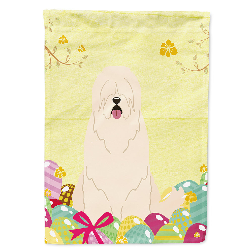Easter Eggs South Russian Sheepdog House Flag 28x40 Porch Sleeve Pole Decorative Outside Yard Banner Artwork Wall Hanging, Polyester