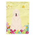 Easter Eggs South Russian Sheepdog House Flag 28x40 Porch Sleeve Pole Decorative Outside Yard Banner Artwork Wall Hanging, Polyester