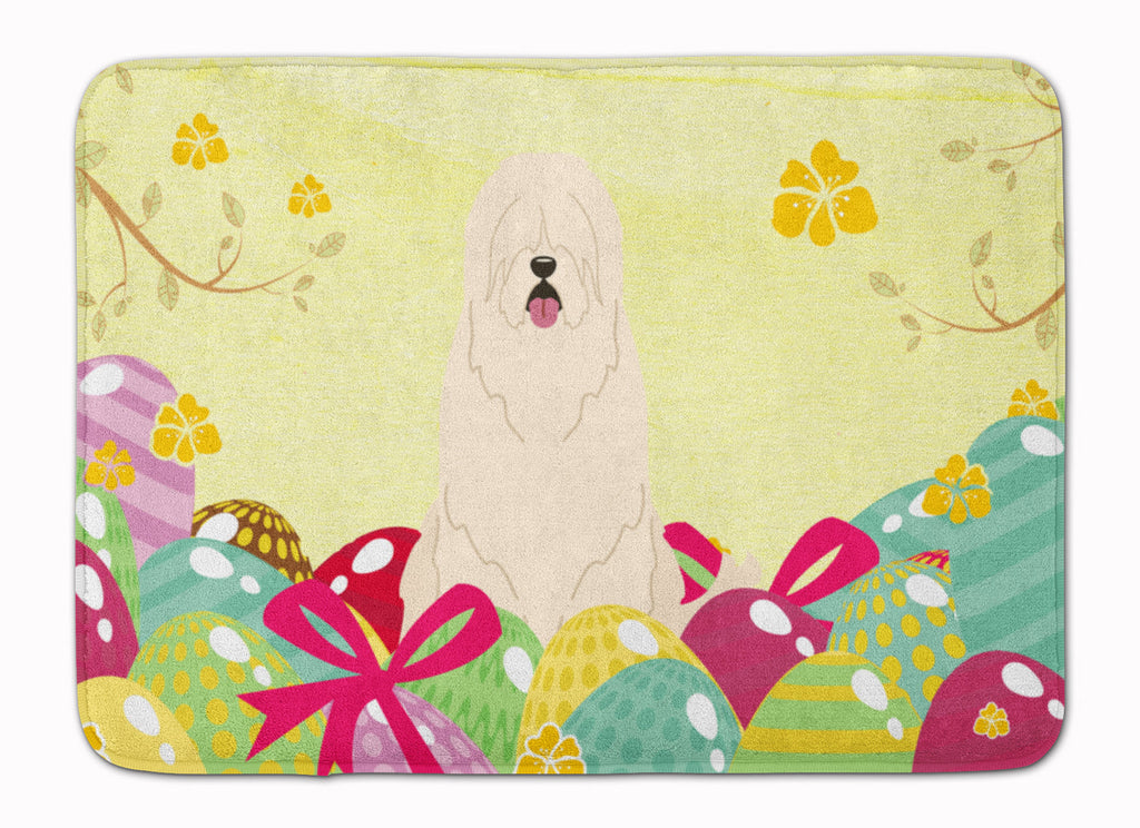 Easter Eggs South Russian Sheepdog Memory Foam Kitchen Mat Machine Washable Anti-Fatigue Cushion Comfort Bath or Kitchen Rug