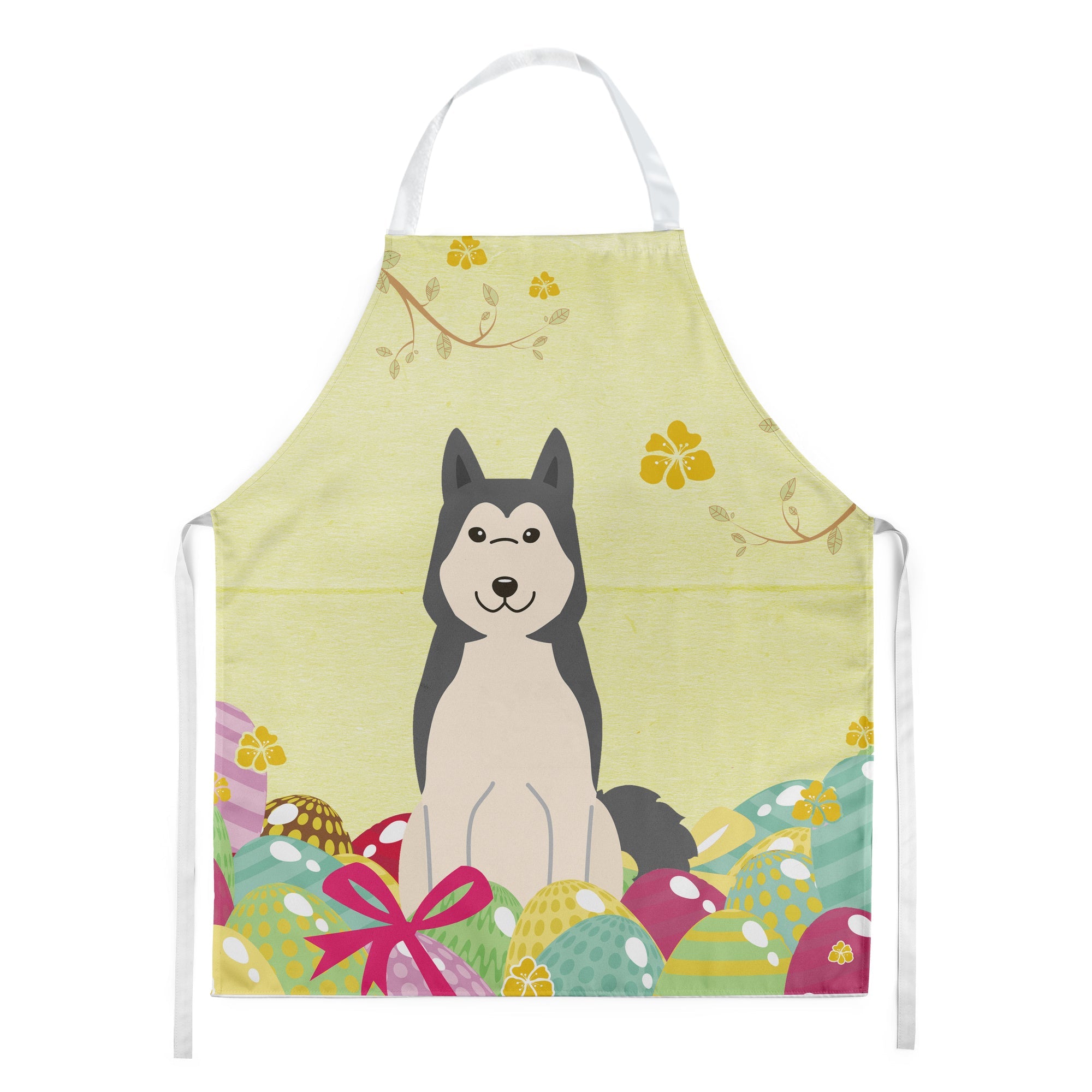 Easter Eggs West Siberian Laika Spitz Apron Cooking Kitchen Server Baking Crafts Gardening for Adult Women Men, Unisex, Large, Multicolor