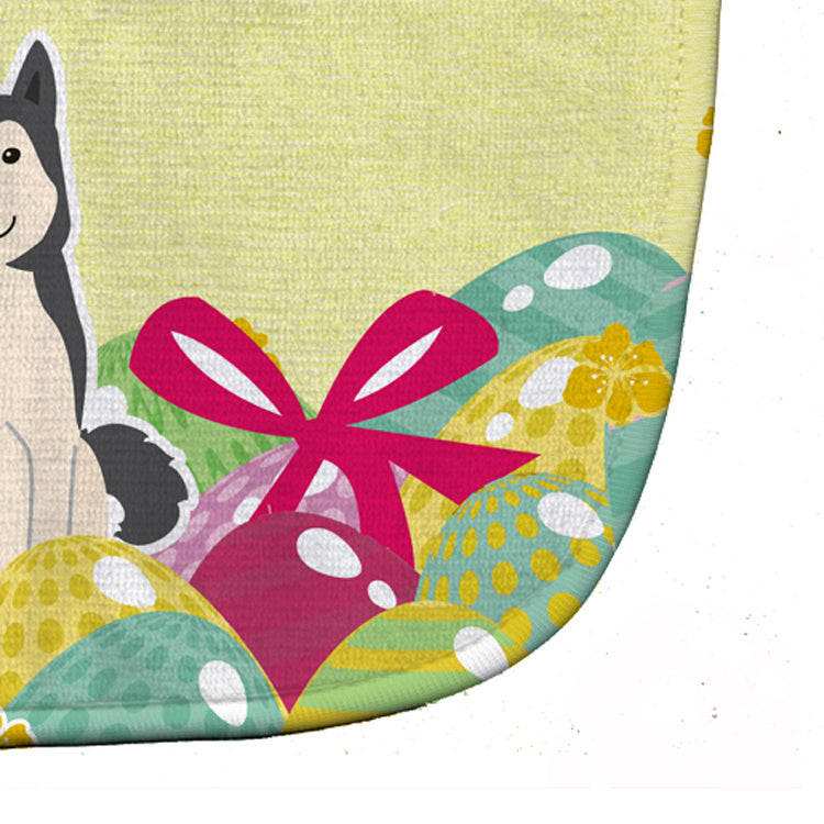 Easter Eggs West Siberian Laika Spitz Baby Bib Easy-Clean Baby Bib Baby Feeding Accessory Baby Mealtime Essential, 10 x 13, Multicolor