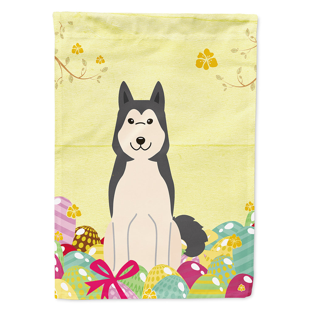 Easter Eggs West Siberian Laika Spitz House Flag 28x40 Porch Sleeve Pole Decorative Outside Yard Banner Artwork Wall Hanging, Polyester