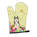Easter Eggs West Siberian Laika Spitz Oven Mitt Heat Resistant Thick Oven Mitt for Hot Pans and Oven, Kitchen Mitt Protect Hands, Cooking Baking Glove