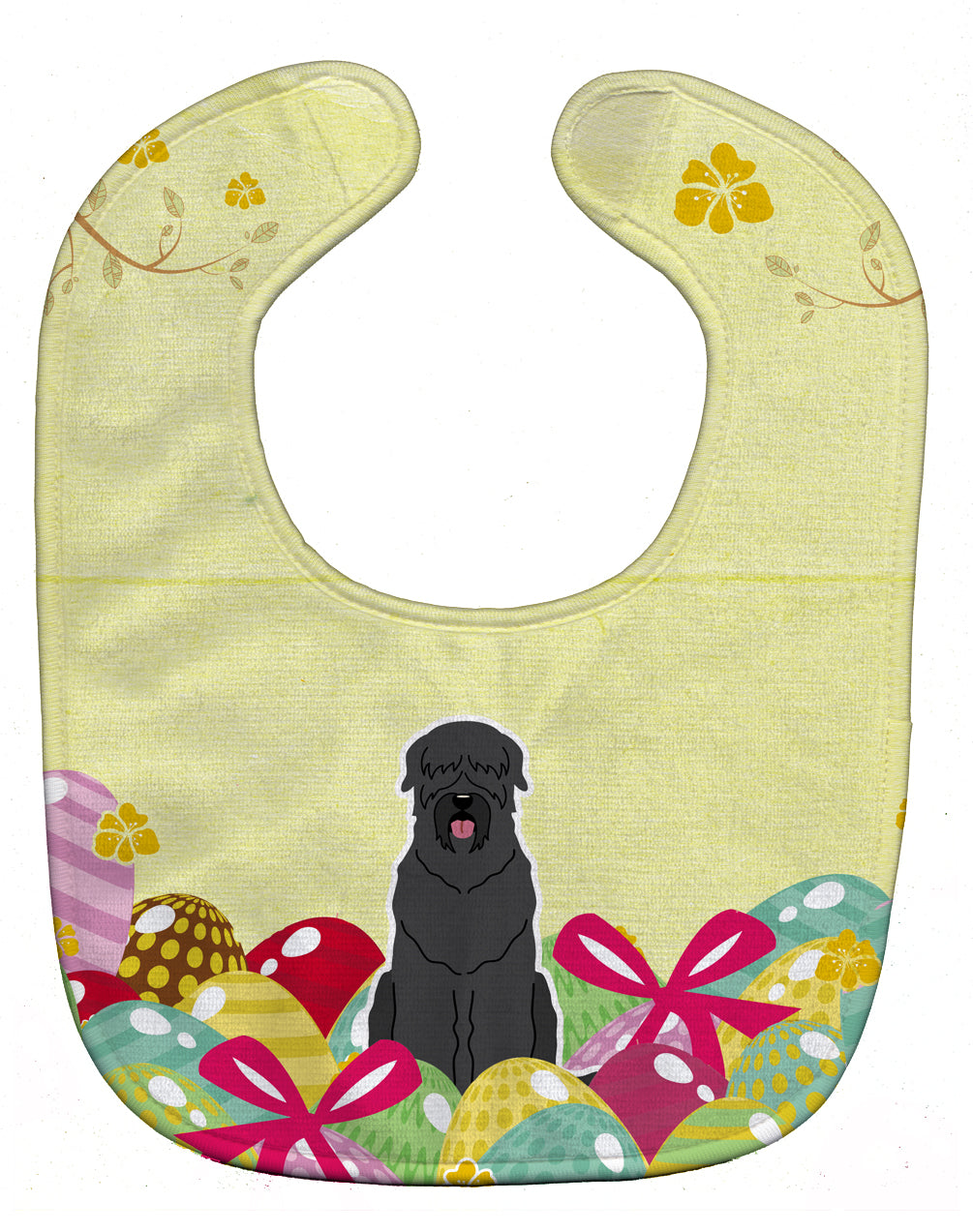 Easter Eggs Black Russian Terrier Baby Bib Easy-Clean Baby Bib Baby Feeding Accessory Baby Mealtime Essential, 10 x 13, Multicolor