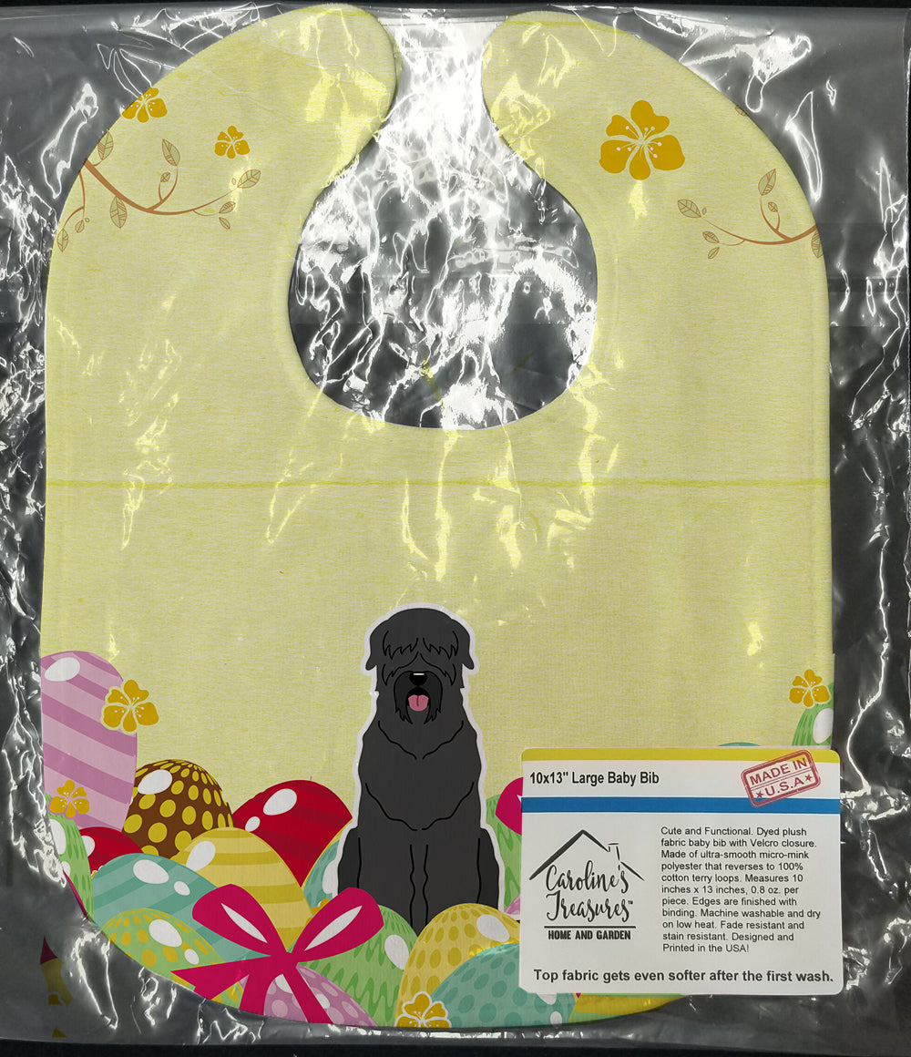 Easter Eggs Black Russian Terrier Baby Bib Easy-Clean Baby Bib Baby Feeding Accessory Baby Mealtime Essential, 10 x 13, Multicolor