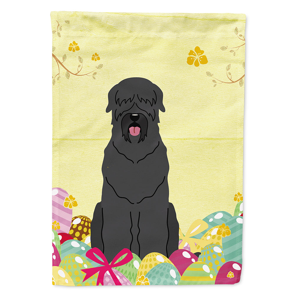 Easter Eggs Black Russian Terrier House Flag 28x40 Porch Sleeve Pole Decorative Outside Yard Banner Artwork Wall Hanging, Polyester