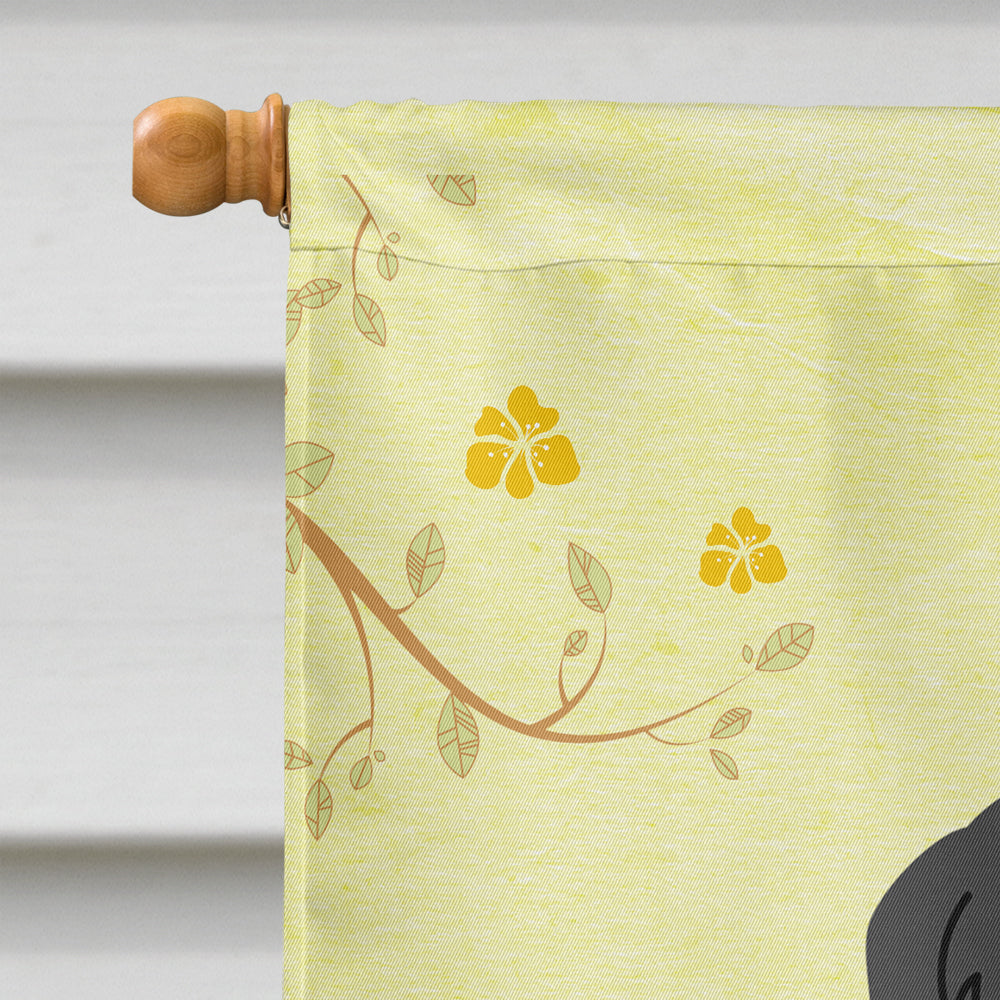 Easter Eggs Black Russian Terrier House Flag 28x40 Porch Sleeve Pole Decorative Outside Yard Banner Artwork Wall Hanging, Polyester