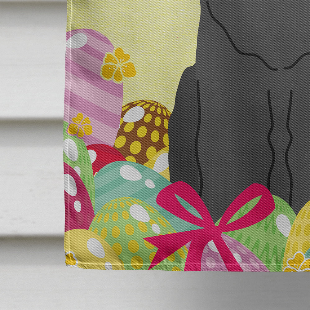 Easter Eggs Black Russian Terrier House Flag 28x40 Porch Sleeve Pole Decorative Outside Yard Banner Artwork Wall Hanging, Polyester