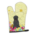 Easter Eggs Black Russian Terrier Oven Mitt Heat Resistant Thick Oven Mitt for Hot Pans and Oven, Kitchen Mitt Protect Hands, Cooking Baking Glove