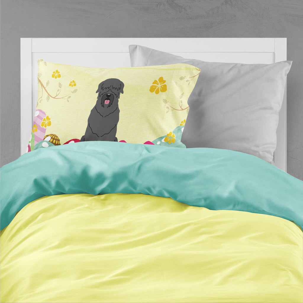 Easter Eggs Black Russian Terrier Standard Pillowcase Lightweight Super Soft Easy Care Decorative Artwork Pillowcase, Standard