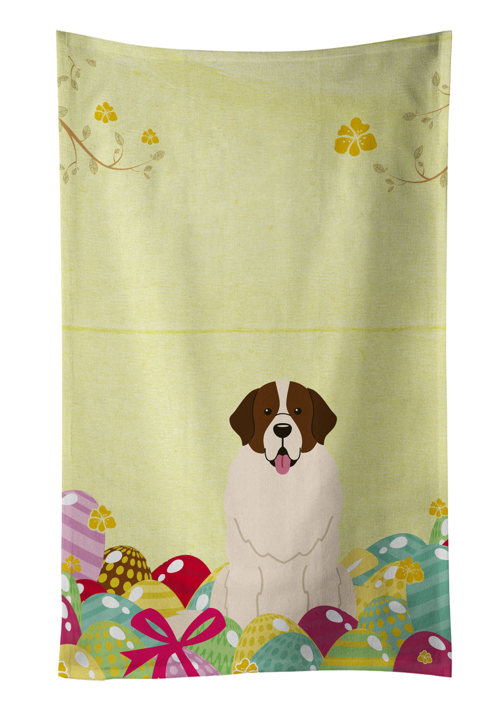 Easter Eggs Moscow Watchdog Kitchen Towel Velour Plush Front and Cotton Loop Back Machine Washable