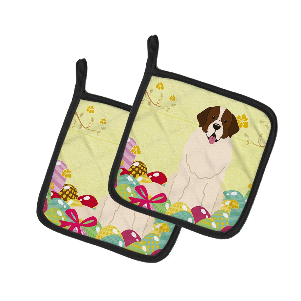 Easter Eggs Moscow Watchdog Pot Holder Set of 2 Heat Resistant Quilted Hot Pads 7.5 x 7.5 Inch, Insulated Kitchen Trivets for Cooking & Baking