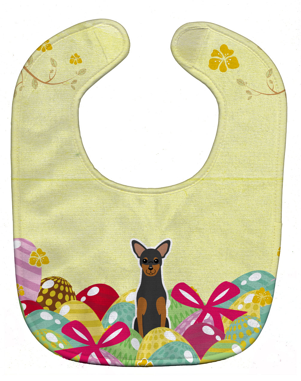 Easter Eggs Manchester Terrier Baby Bib Easy-Clean Baby Bib Baby Feeding Accessory Baby Mealtime Essential, 10 x 13, Multicolor