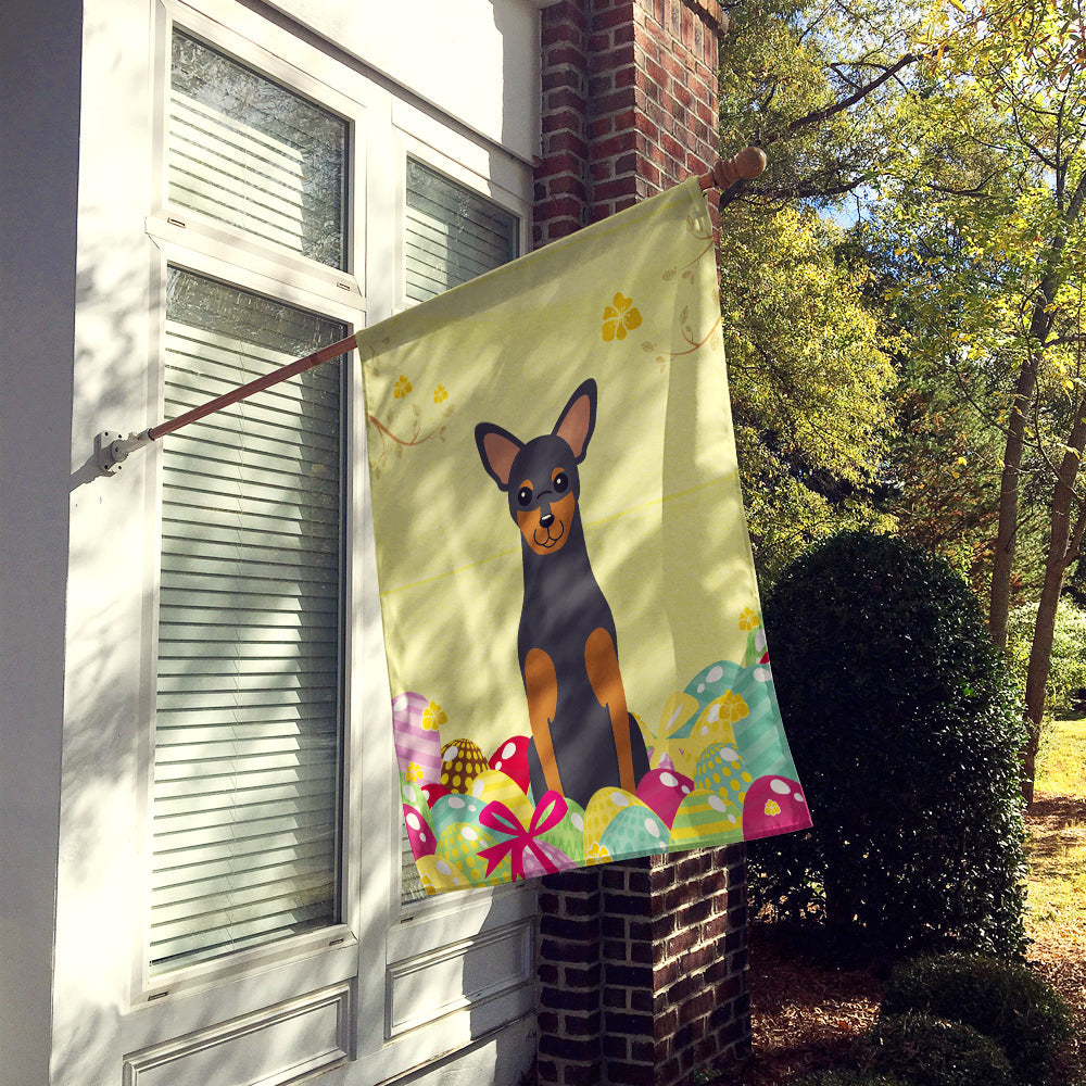 Easter Eggs Manchester Terrier House Flag 28x40 Porch Sleeve Pole Decorative Outside Yard Banner Artwork Wall Hanging, Polyester