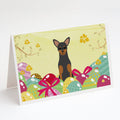 Easter Eggs Manchester Terrier Greeting Cards Pack of 8 Blank Cards with Envelopes Whimsical A7 Size 5x7