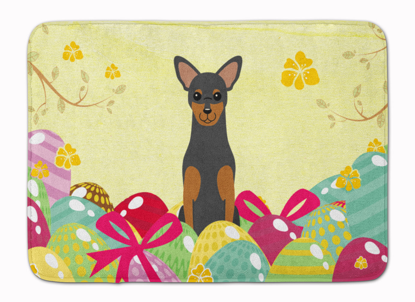 Easter Eggs Manchester Terrier Memory Foam Kitchen Mat Machine Washable Anti-Fatigue Cushion Comfort Bath or Kitchen Rug