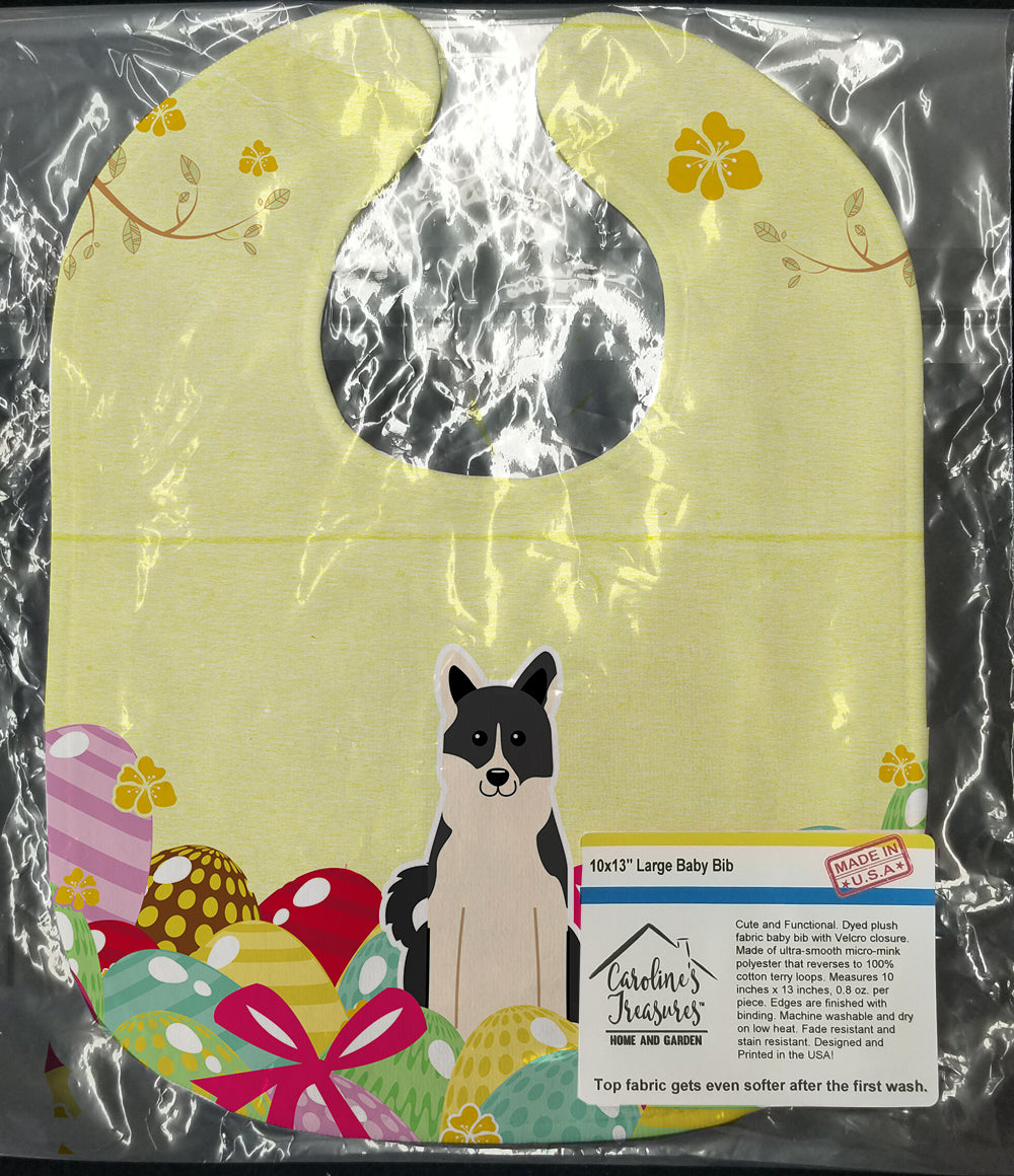 Easter Eggs Russo-European Laika Spitz Baby Bib Easy-Clean Baby Bib Baby Feeding Accessory Baby Mealtime Essential, 10 x 13, Multicolor