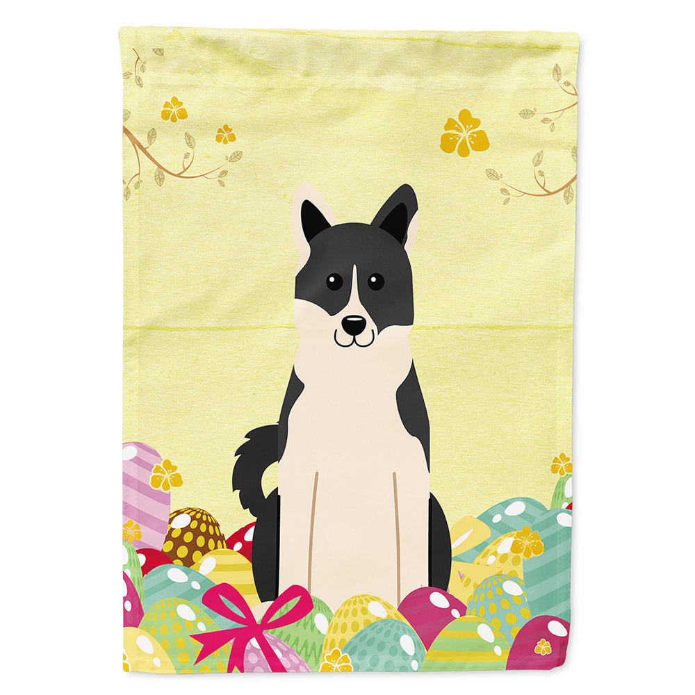 Easter Eggs Russo-European Laika Spitz House Flag 28x40 Porch Sleeve Pole Decorative Outside Yard Banner Artwork Wall Hanging, Polyester