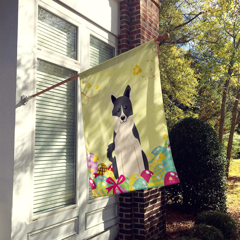 Easter Eggs Russo-European Laika Spitz House Flag 28x40 Porch Sleeve Pole Decorative Outside Yard Banner Artwork Wall Hanging, Polyester