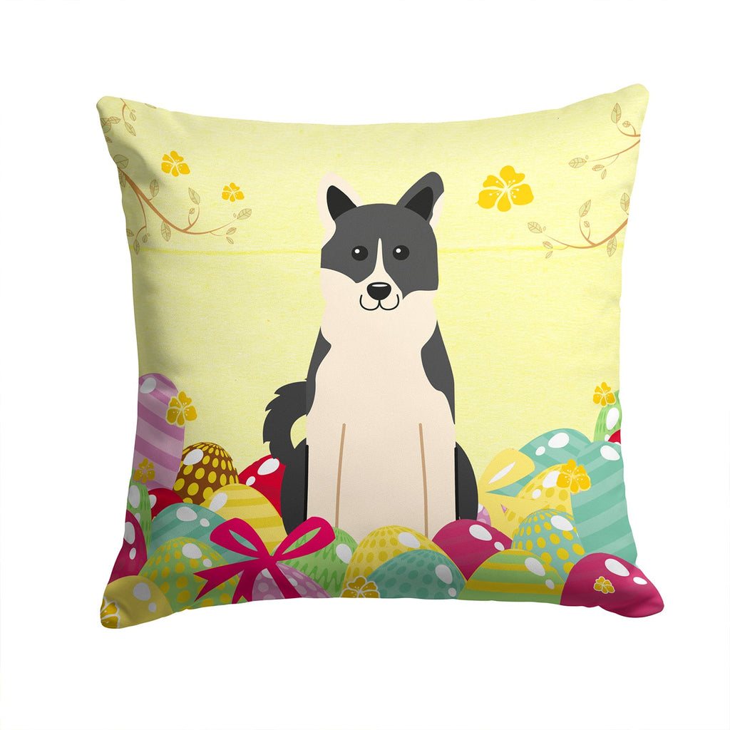 Easter Eggs Russo-European Laika Spitz Decorative Throw Pillow 14x14 Indoor Outdoor Accent Cushion, Fabric Cover with Insert for Sofa, Bed, Porch & Living Room