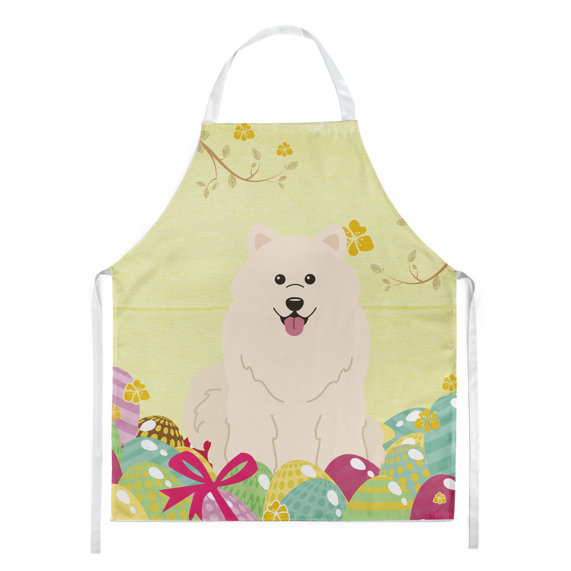 Easter Eggs Samoyed Apron Cooking Kitchen Server Baking Crafts Gardening for Adult Women Men, Unisex, Large, Multicolor