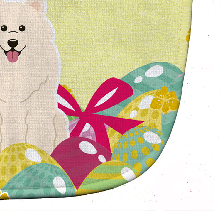 Easter Eggs Samoyed Baby Bib Easy-Clean Baby Bib Baby Feeding Accessory Baby Mealtime Essential, 10 x 13, Multicolor