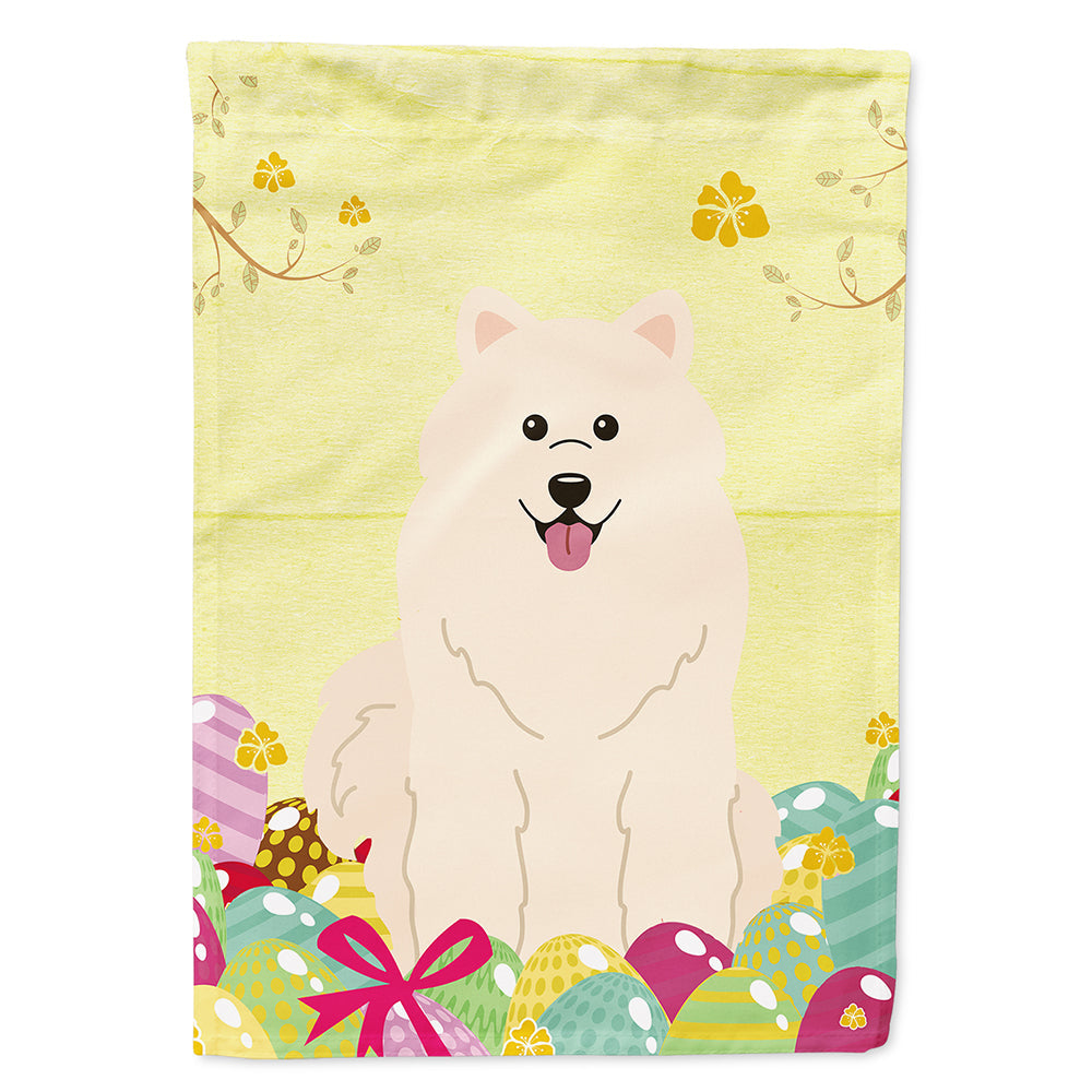 Easter Eggs Samoyed House Flag 28x40 Porch Sleeve Pole Decorative Outside Yard Banner Artwork Wall Hanging, Polyester