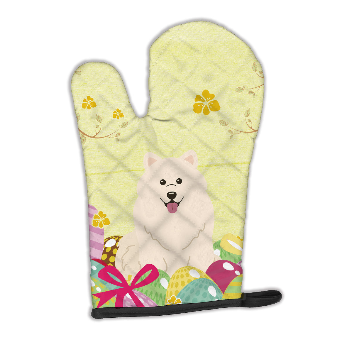 Easter Eggs Samoyed Oven Mitt Heat Resistant Thick Oven Mitt for Hot Pans and Oven, Kitchen Mitt Protect Hands, Cooking Baking Glove