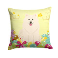 Easter Eggs Samoyed Decorative Throw Pillow 14x14 Indoor Outdoor Accent Cushion, Fabric Cover with Insert for Sofa, Bed, Porch & Living Room