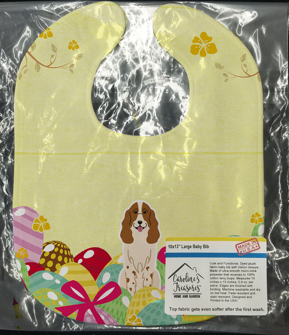Easter Eggs Russian Spaniel Baby Bib Easy-Clean Baby Bib Baby Feeding Accessory Baby Mealtime Essential, 10 x 13, Multicolor