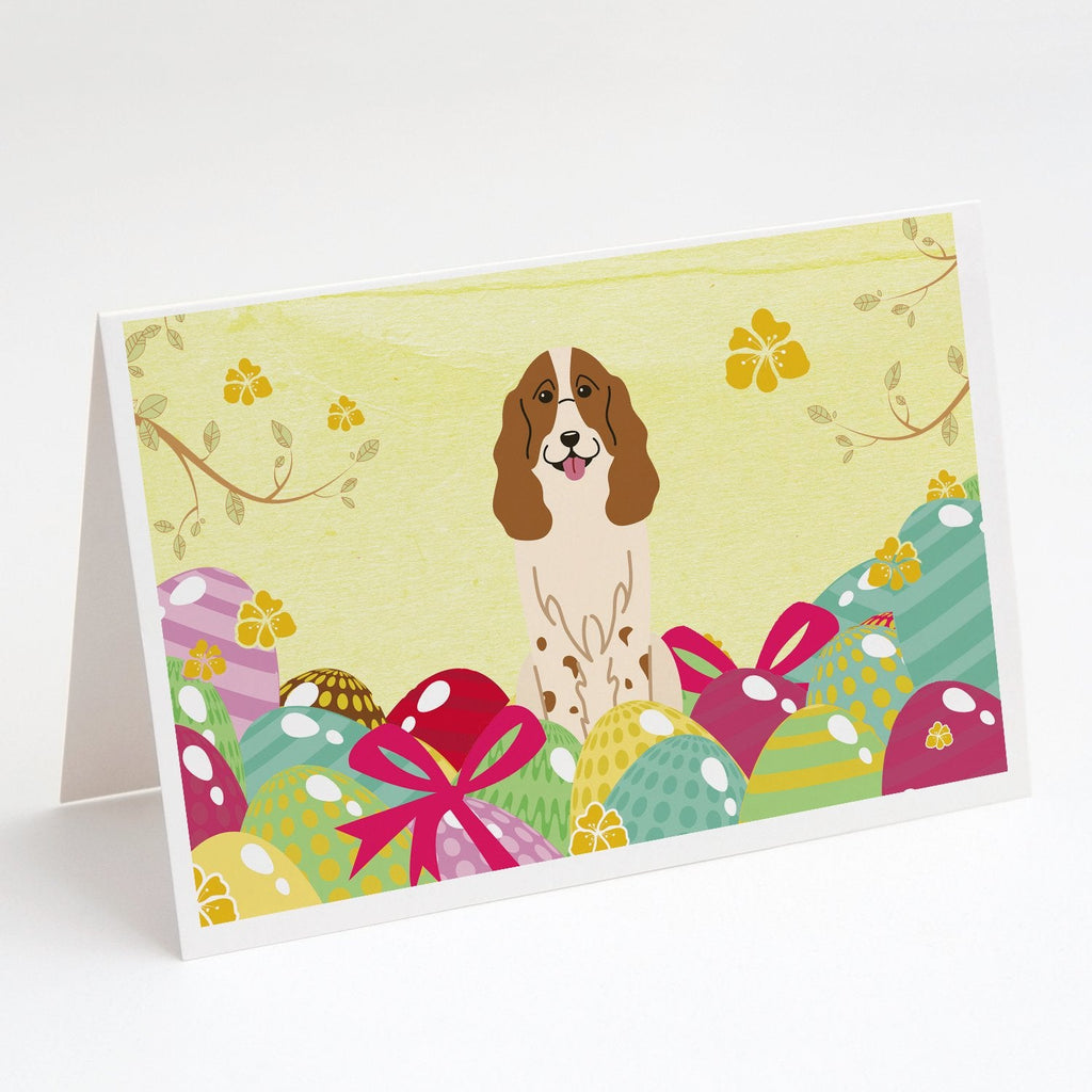 Easter Eggs Russian Spaniel Greeting Cards Pack of 8 Blank Cards with Envelopes Whimsical A7 Size 5x7