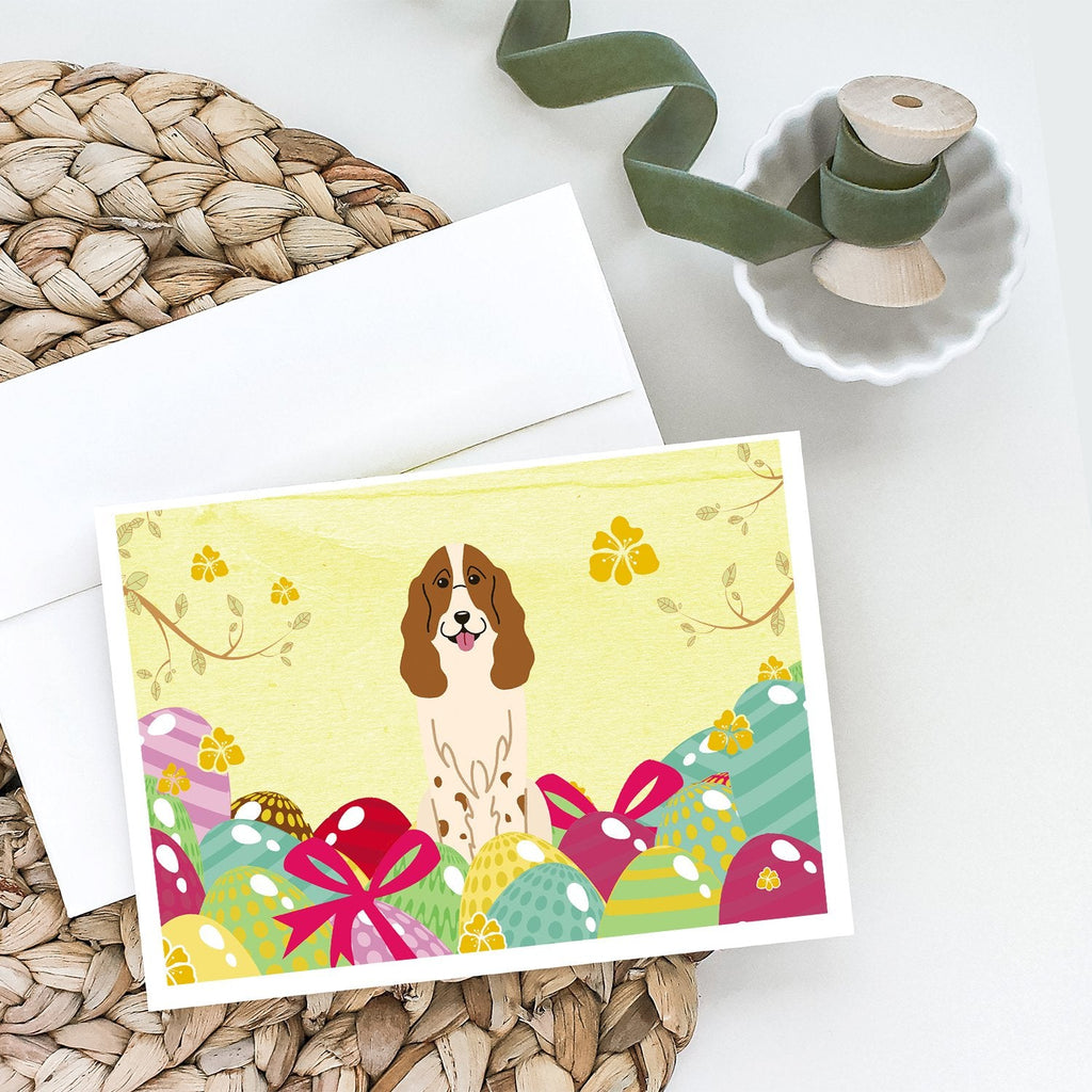 Easter Eggs Russian Spaniel Greeting Cards Pack of 8 Blank Cards with Envelopes Whimsical A7 Size 5x7