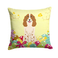 Easter Eggs Russian Spaniel Decorative Throw Pillow 14x14 Indoor Outdoor Accent Cushion, Fabric Cover with Insert for Sofa, Bed, Porch & Living Room