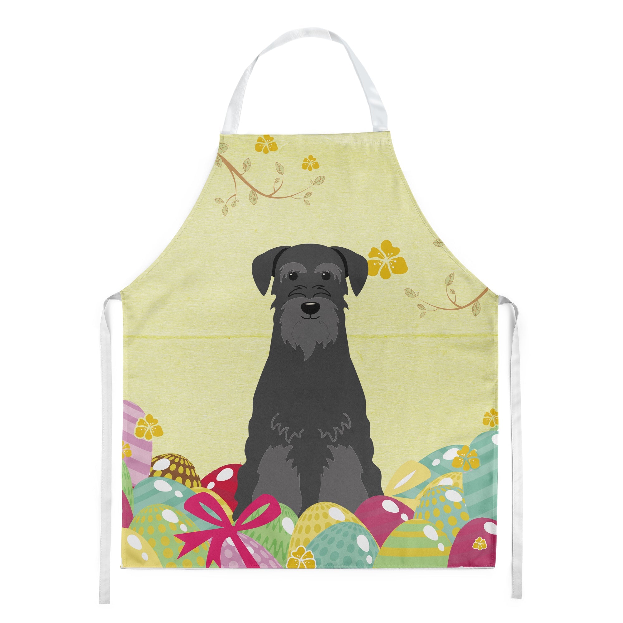 Easter Eggs Standard Schnauzer Black Apron Cooking Kitchen Server Baking Crafts Gardening for Adult Women Men, Unisex, Large, Multicolor