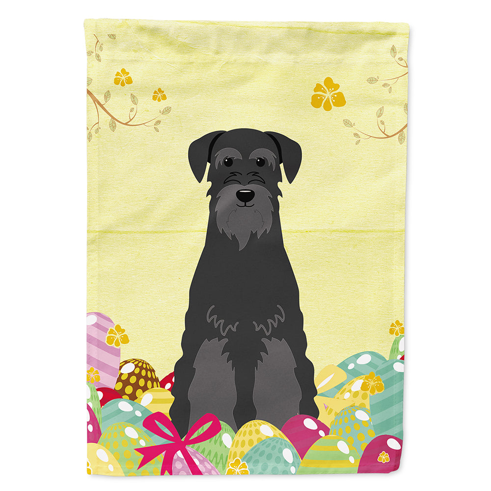 Easter Eggs Standard Schnauzer Black House Flag 28x40 Porch Sleeve Pole Decorative Outside Yard Banner Artwork Wall Hanging, Polyester