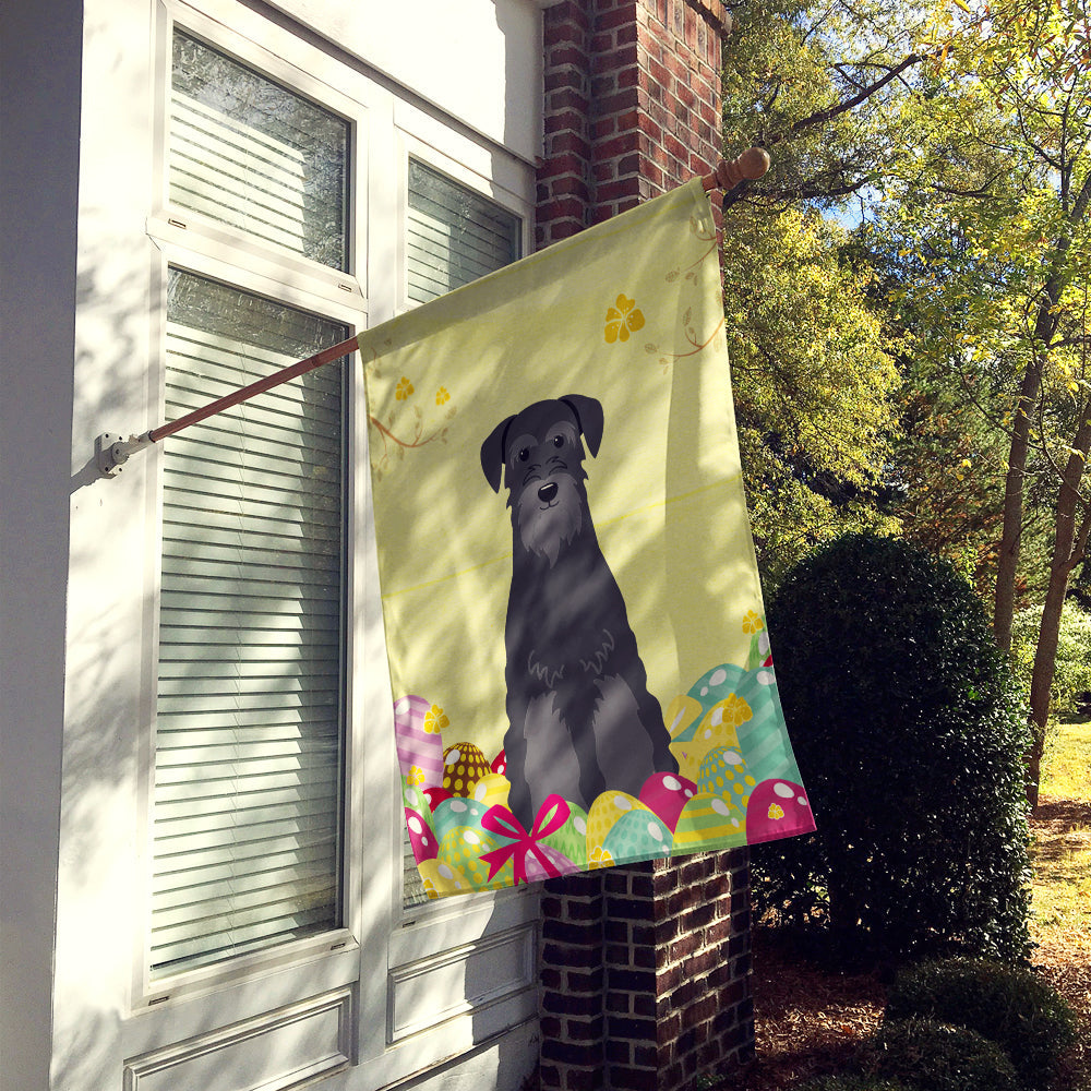Easter Eggs Standard Schnauzer Black House Flag 28x40 Porch Sleeve Pole Decorative Outside Yard Banner Artwork Wall Hanging, Polyester