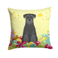 Easter Eggs Standard Schnauzer Black Decorative Throw Pillow 14x14 Indoor Outdoor Accent Cushion, Fabric Cover with Insert for Sofa, Bed, Porch & Living Room