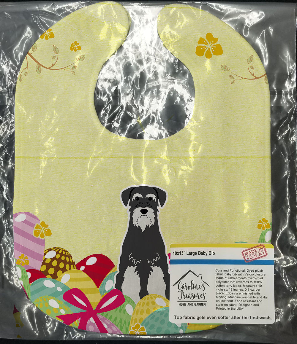 Easter Eggs Standard Schnauzer Salt and Pepper Baby Bib Easy-Clean Baby Bib Baby Feeding Accessory Baby Mealtime Essential, 10 x 13, Multicolor