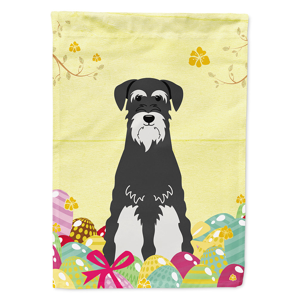 Easter Eggs Standard Schnauzer Salt and Pepper House Flag 28x40 Porch Sleeve Pole Decorative Outside Yard Banner Artwork Wall Hanging, Polyester