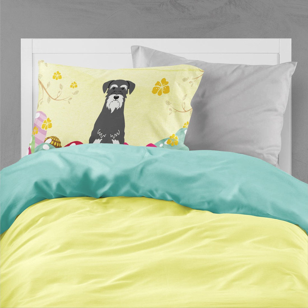 Easter Eggs Standard Schnauzer Salt and Pepper Standard Pillowcase Lightweight Super Soft Easy Care Decorative Artwork Pillowcase, Standard