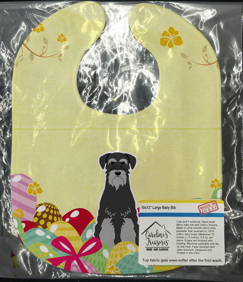 Easter Eggs Standard Schnauzer Black Grey Baby Bib Easy-Clean Baby Bib Baby Feeding Accessory Baby Mealtime Essential, 10 x 13, Multicolor