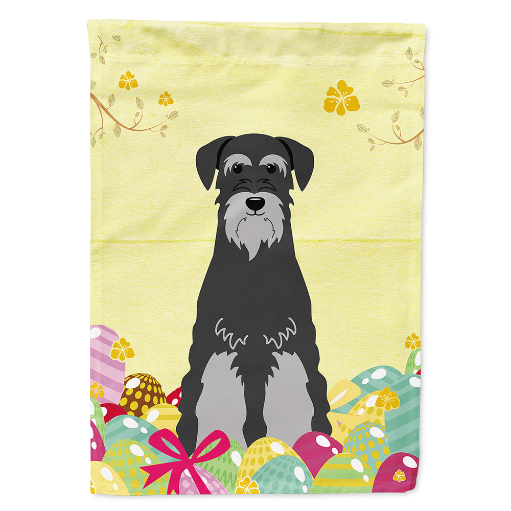 Easter Eggs Standard Schnauzer Black Grey House Flag 28x40 Porch Sleeve Pole Decorative Outside Yard Banner Artwork Wall Hanging, Polyester