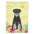 Easter Eggs Standard Schnauzer Black Grey House Flag 28x40 Porch Sleeve Pole Decorative Outside Yard Banner Artwork Wall Hanging, Polyester