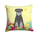 Easter Eggs Standard Schnauzer Black Grey Decorative Throw Pillow 14x14 Indoor Outdoor Accent Cushion, Fabric Cover with Insert for Sofa, Bed, Porch & Living Room