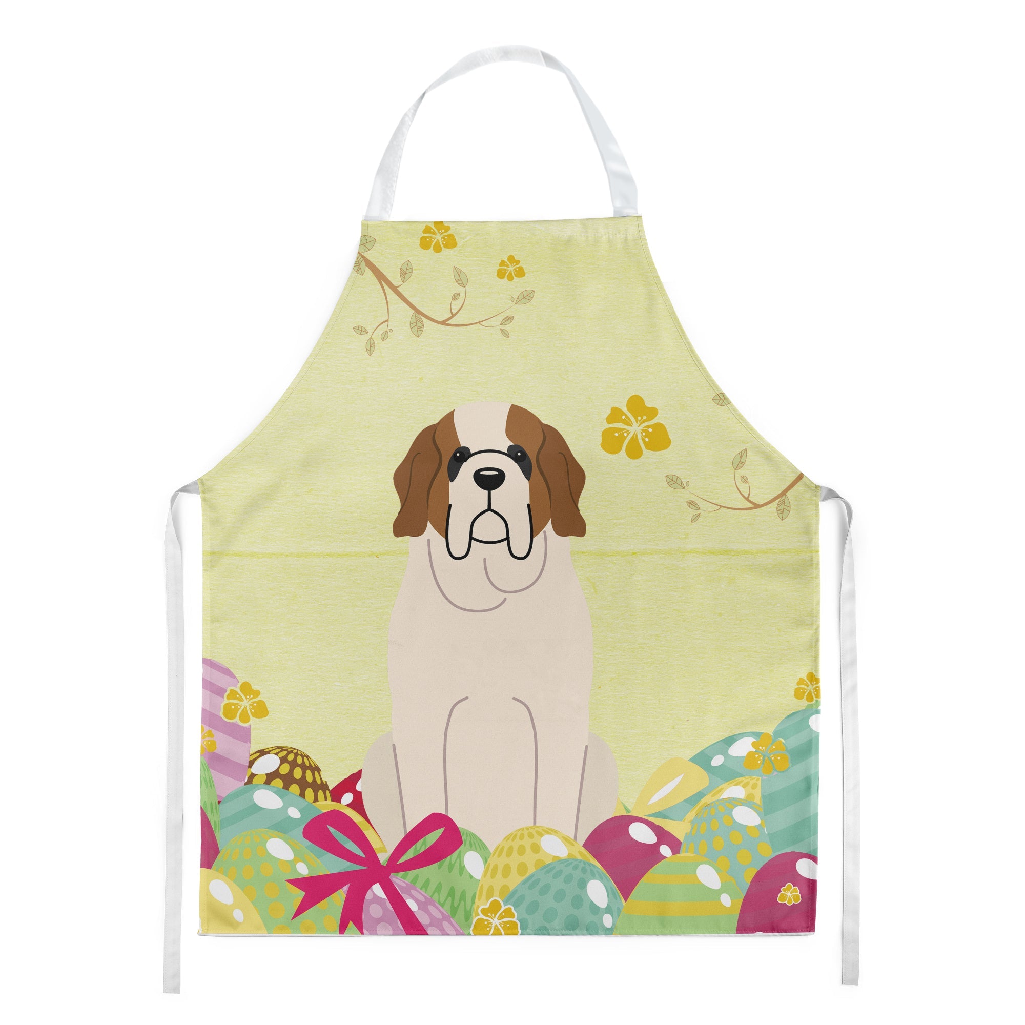 Easter Eggs Saint Bernard Apron Cooking Kitchen Server Baking Crafts Gardening for Adult Women Men, Unisex, Large, Multicolor