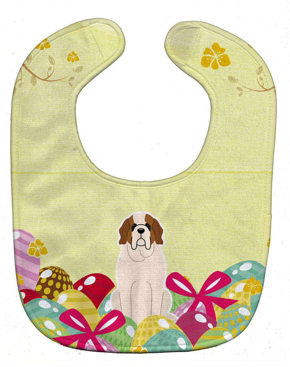 Easter Eggs Saint Bernard Baby Bib Easy-Clean Baby Bib Baby Feeding Accessory Baby Mealtime Essential, 10 x 13, Multicolor