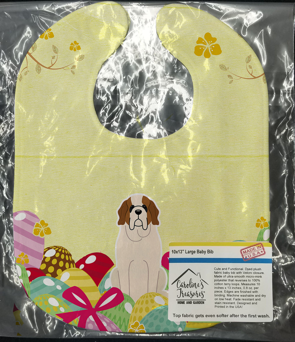Easter Eggs Saint Bernard Baby Bib Easy-Clean Baby Bib Baby Feeding Accessory Baby Mealtime Essential, 10 x 13, Multicolor