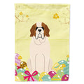 Easter Eggs Saint Bernard House Flag 28x40 Porch Sleeve Pole Decorative Outside Yard Banner Artwork Wall Hanging, Polyester