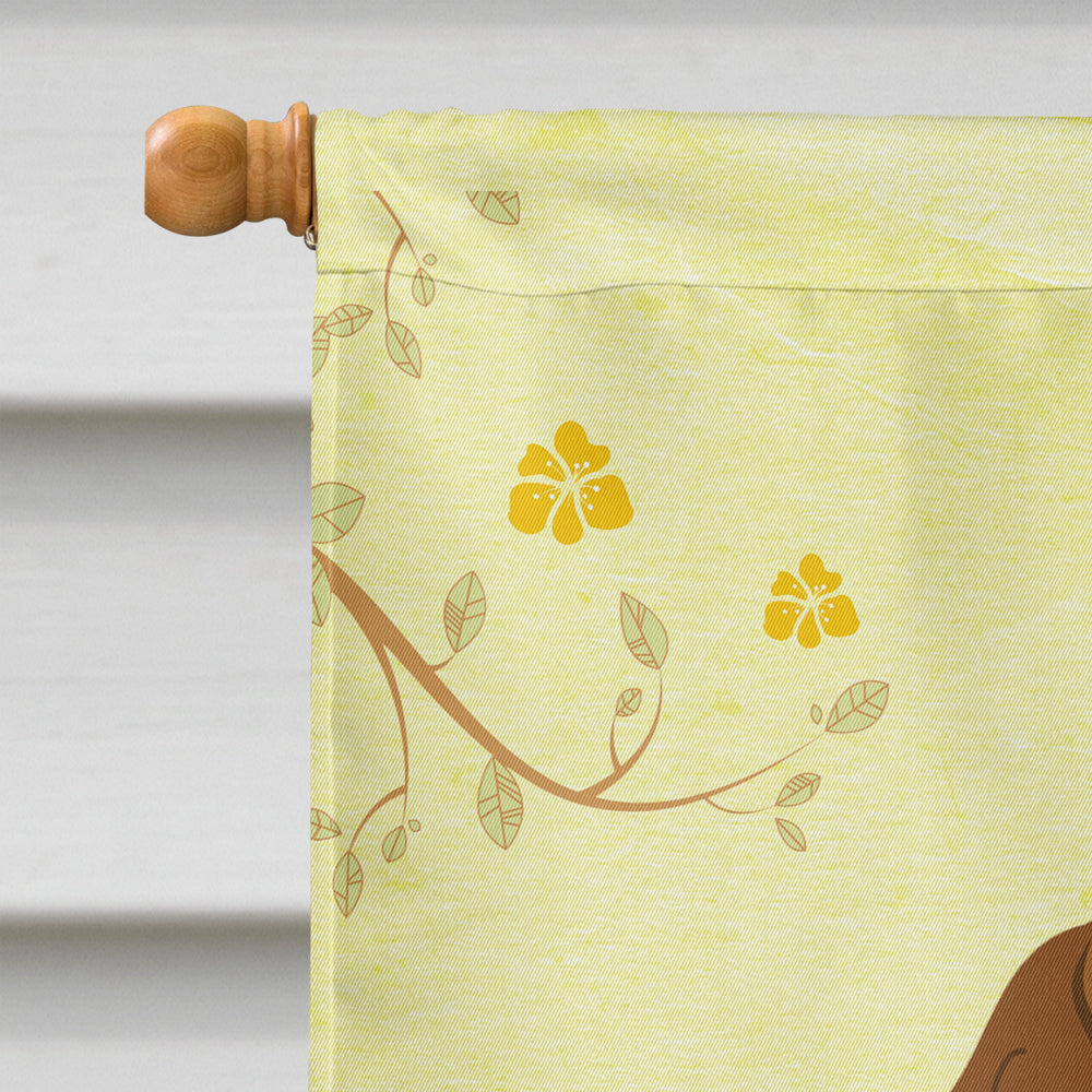 Easter Eggs Saint Bernard House Flag 28x40 Porch Sleeve Pole Decorative Outside Yard Banner Artwork Wall Hanging, Polyester